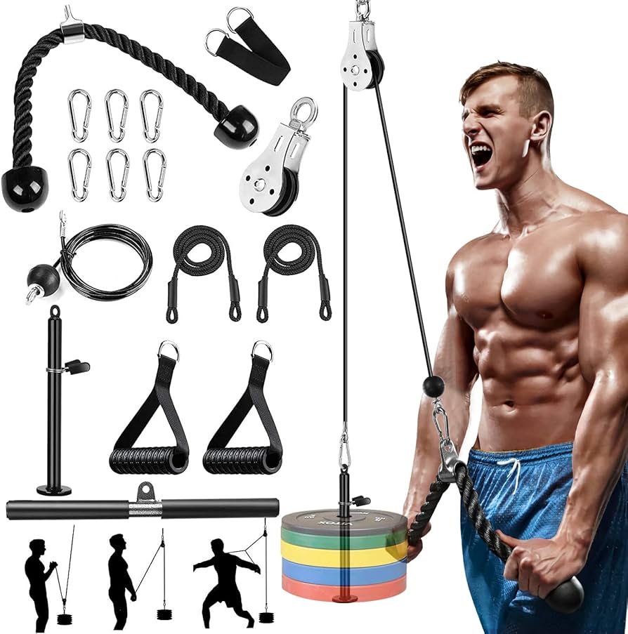 نظام بكرة الوزن FitBeast Pulley System Gym Cable Weight Pulley System للتمرين في صالة الألعاب الرياضية